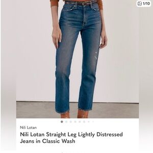 Nili Lotan Classic Wash Straight Leg Jeans